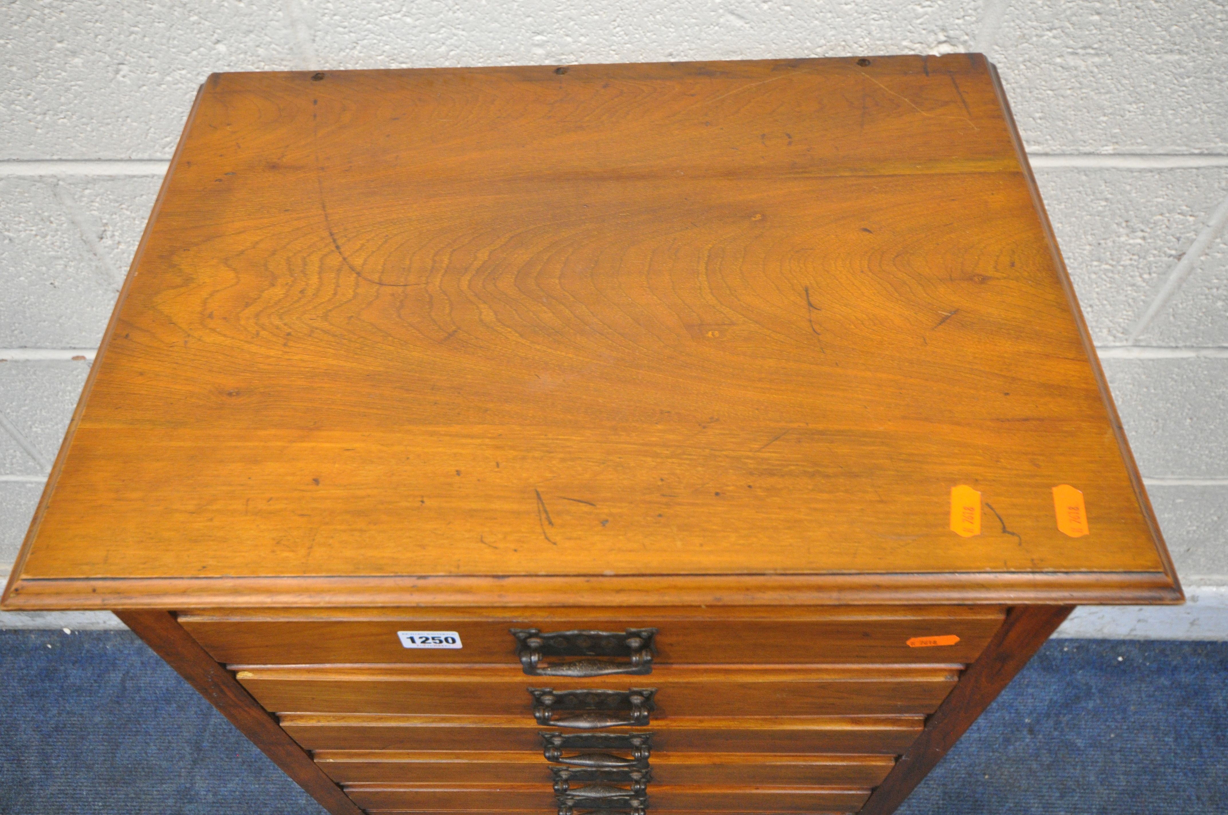 AN EDWARDIAN WALNUT FIVE DRAWER MUSIC CABINET, width 51cm x depth 37cm x height 95cm (condition - Image 3 of 4