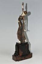 AN ART DECO STYLE FIGURE, the female dancer surmounting a stepped geometric base, total height