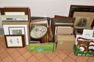 A QUANTITY OF PICTURES AND PRINTS ETC, to include framed illustrations of botanical subjects, scenes