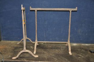 A PAIR OF VICTORIAN CAST IRON TABLE TRESTLES height 73cm width for top 73cm (pitted surface rust)