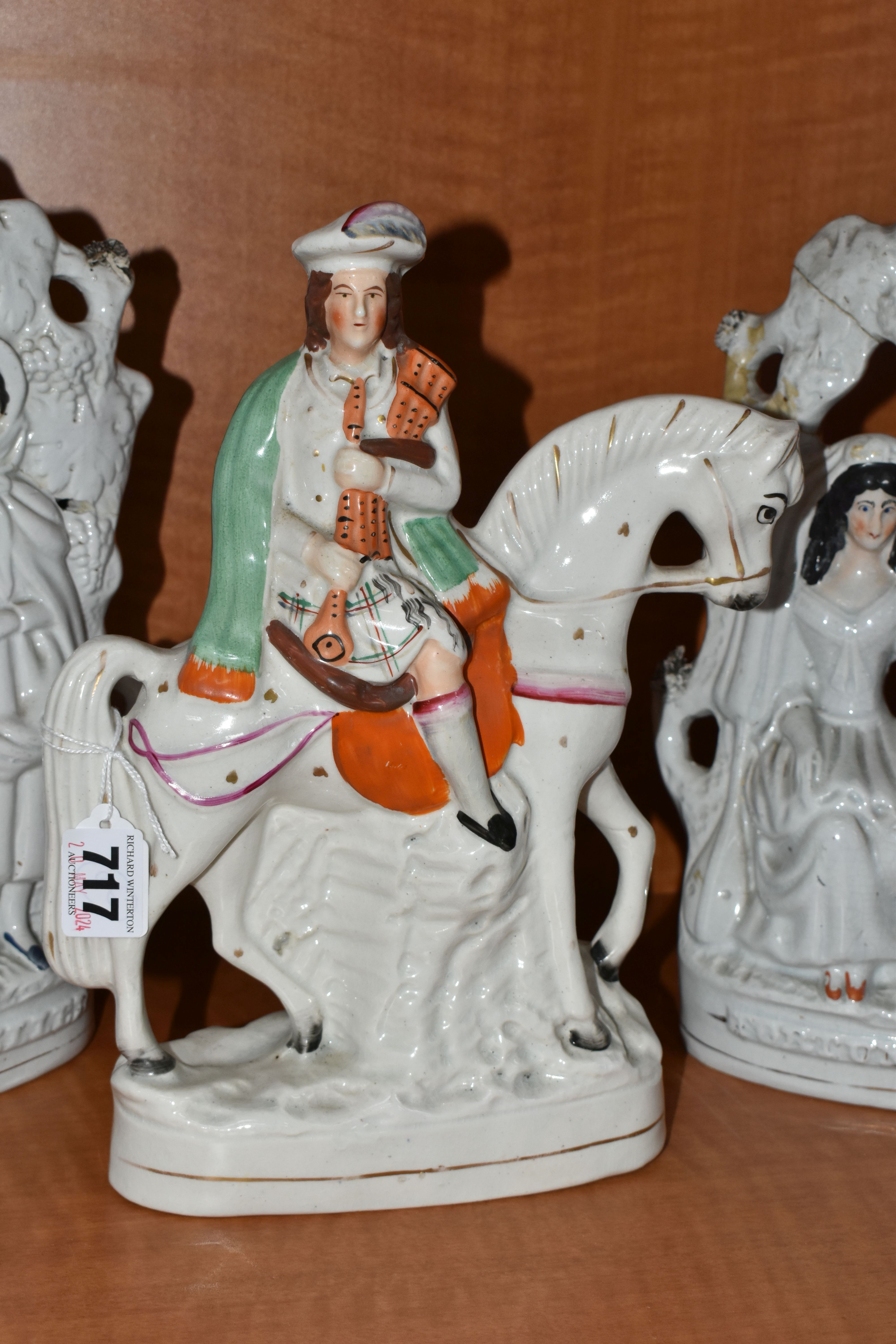 THREE VICTORIAN STAFFORDSHIRE FIGURES, comprising two identical 'Fortune Teller' figure groups, - Image 2 of 7