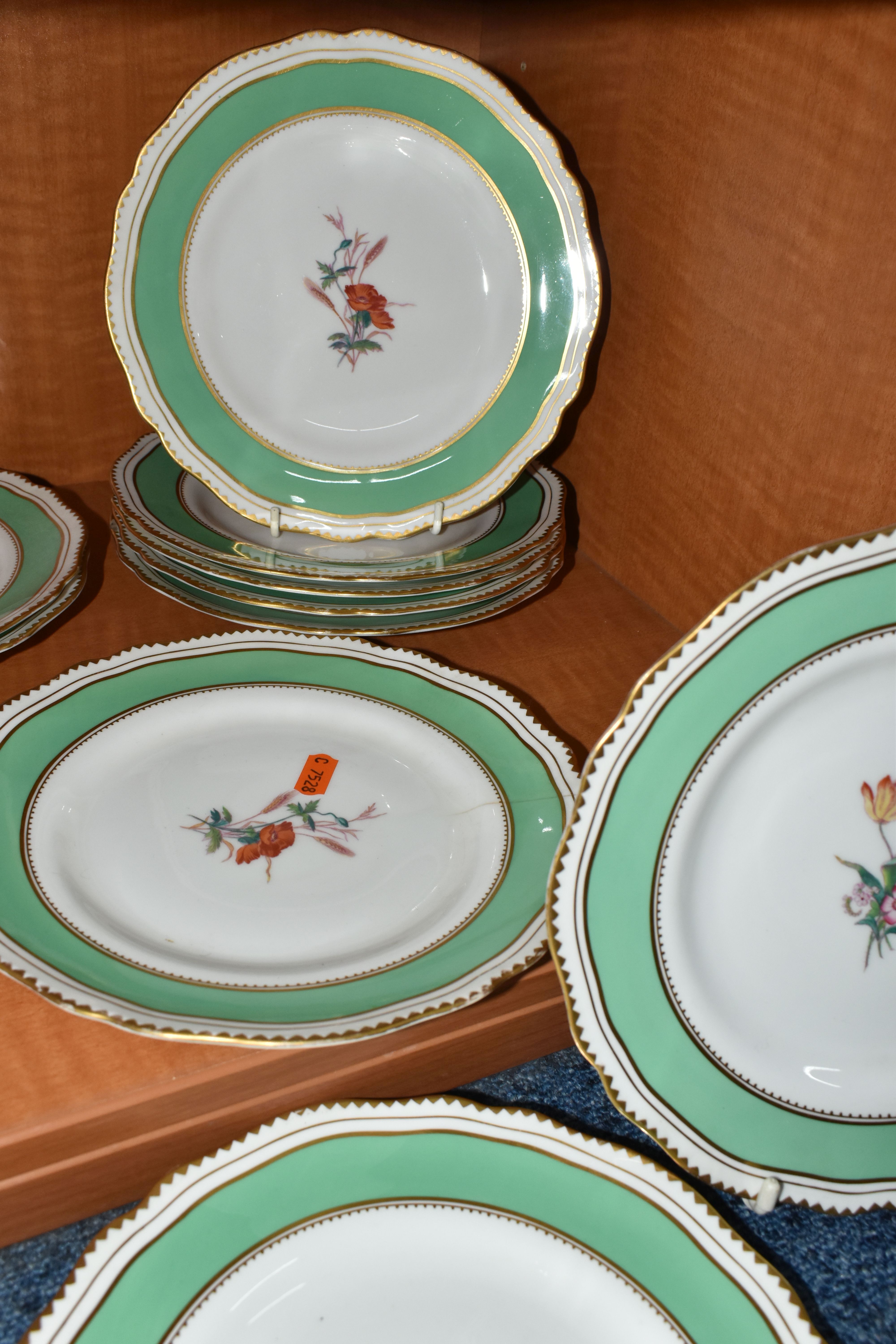 A LATE 19TH CENTURY COPELAND SIXTEEN PIECE BOTANICAL DESSERT SERVICE, comprising eleven dessert - Image 3 of 7