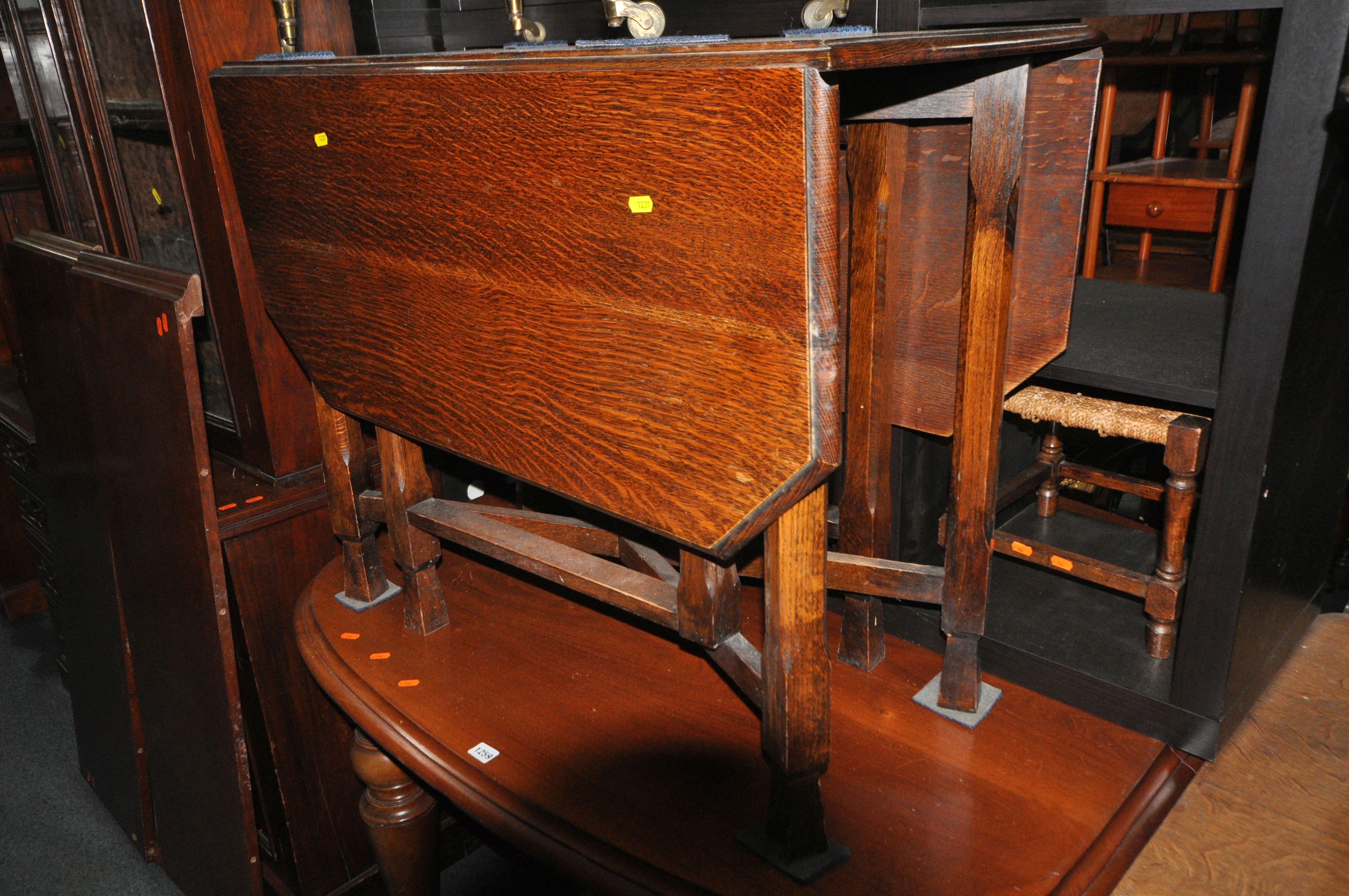 A MAHOGANY TWO TIER TROLLEY, width 76cm x depth 54cm x height 87cm, a mahogany centre table, and - Image 4 of 4