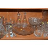 A COLLECTION OF GLASSWARE, including a Swarovski owl, a small Royal Brierly bowl, an Atlantis