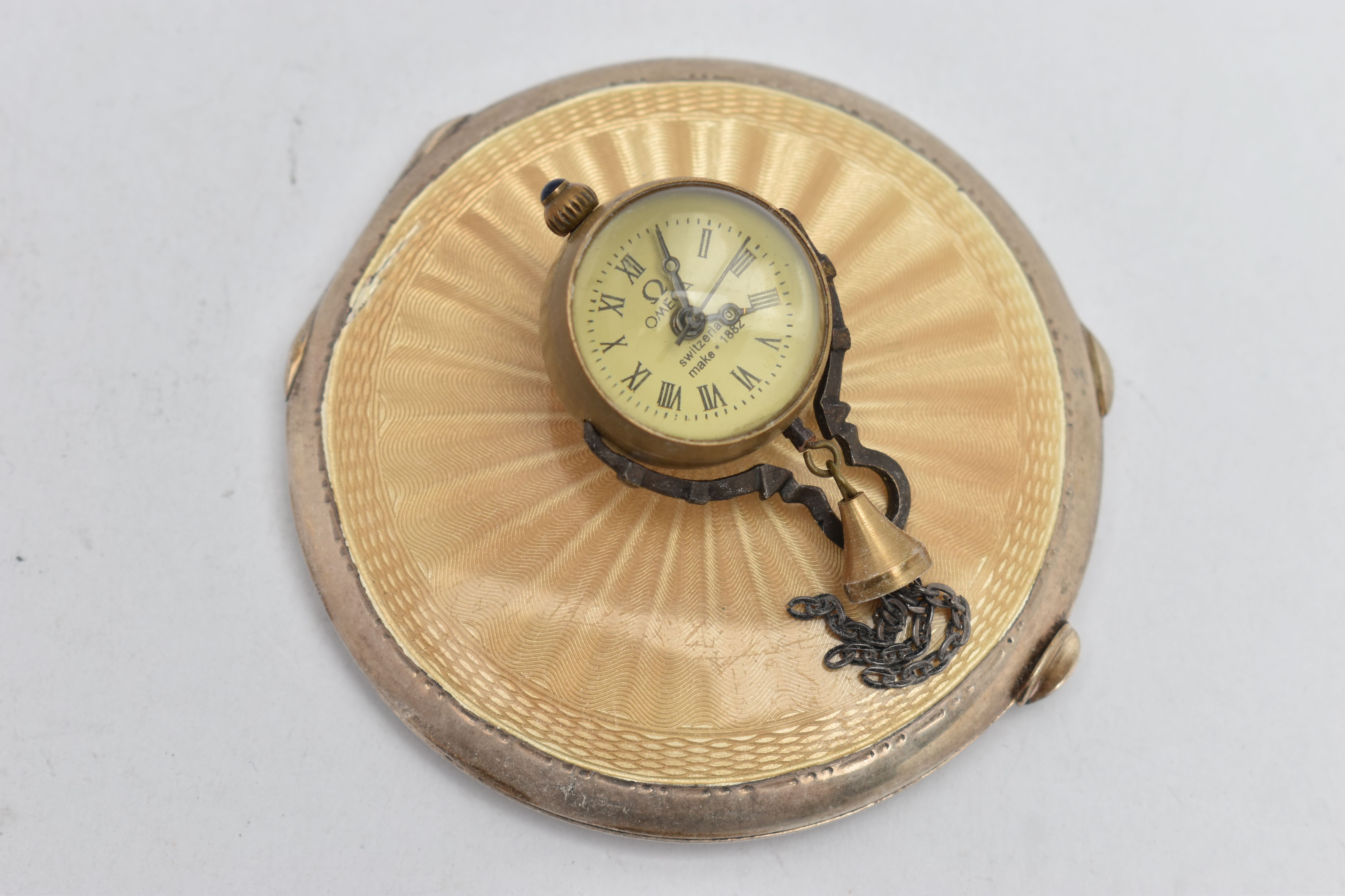 AN 'OMEGA' BALL FOB CLOCK, hand wound movement, round dial signed 'Omega' Switzerland make 1882,