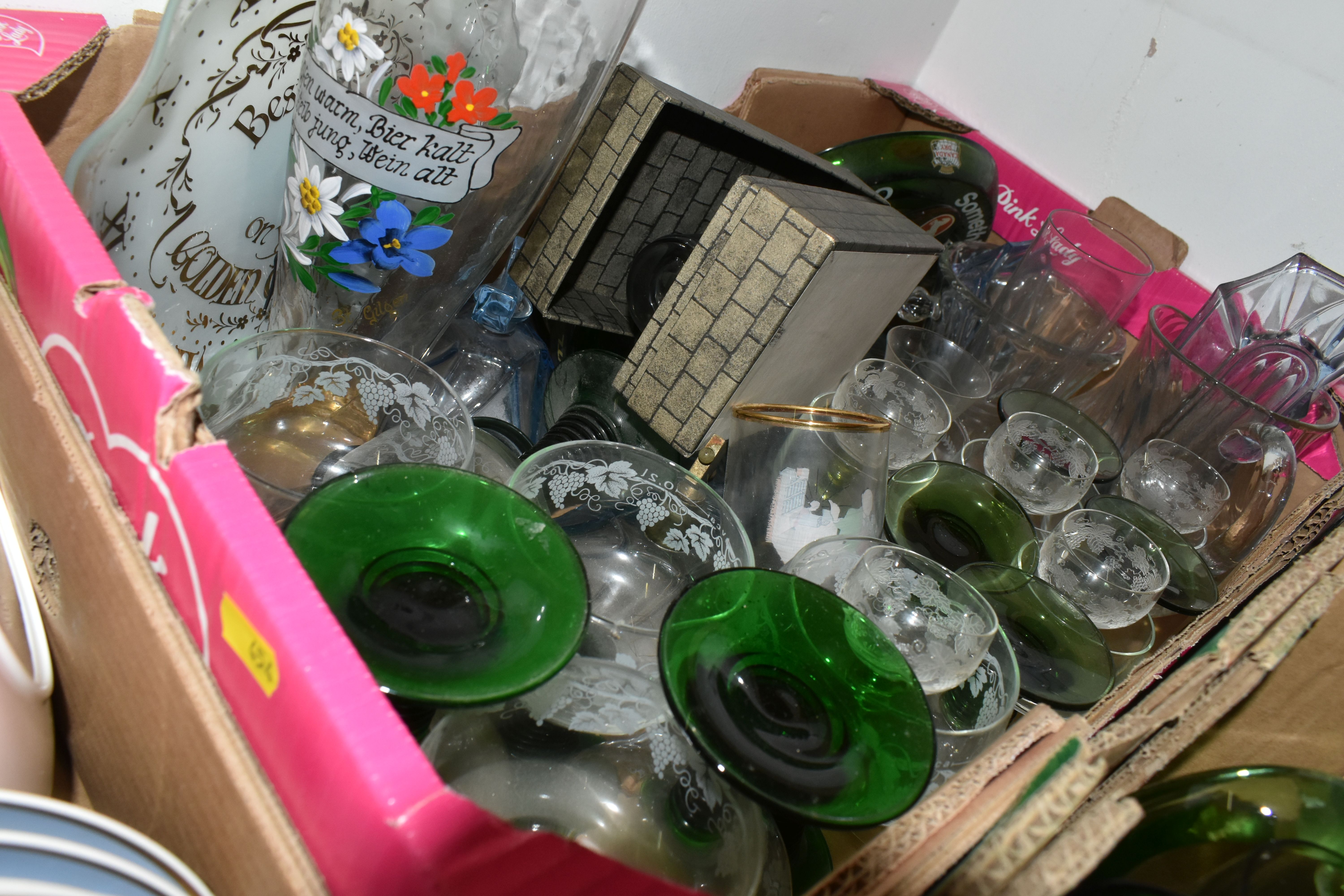 SIX BOXES OF GLASSWARE AND TABLEWARE to include a large variety of 'Royal Doulton' kitchenware in - Image 7 of 7