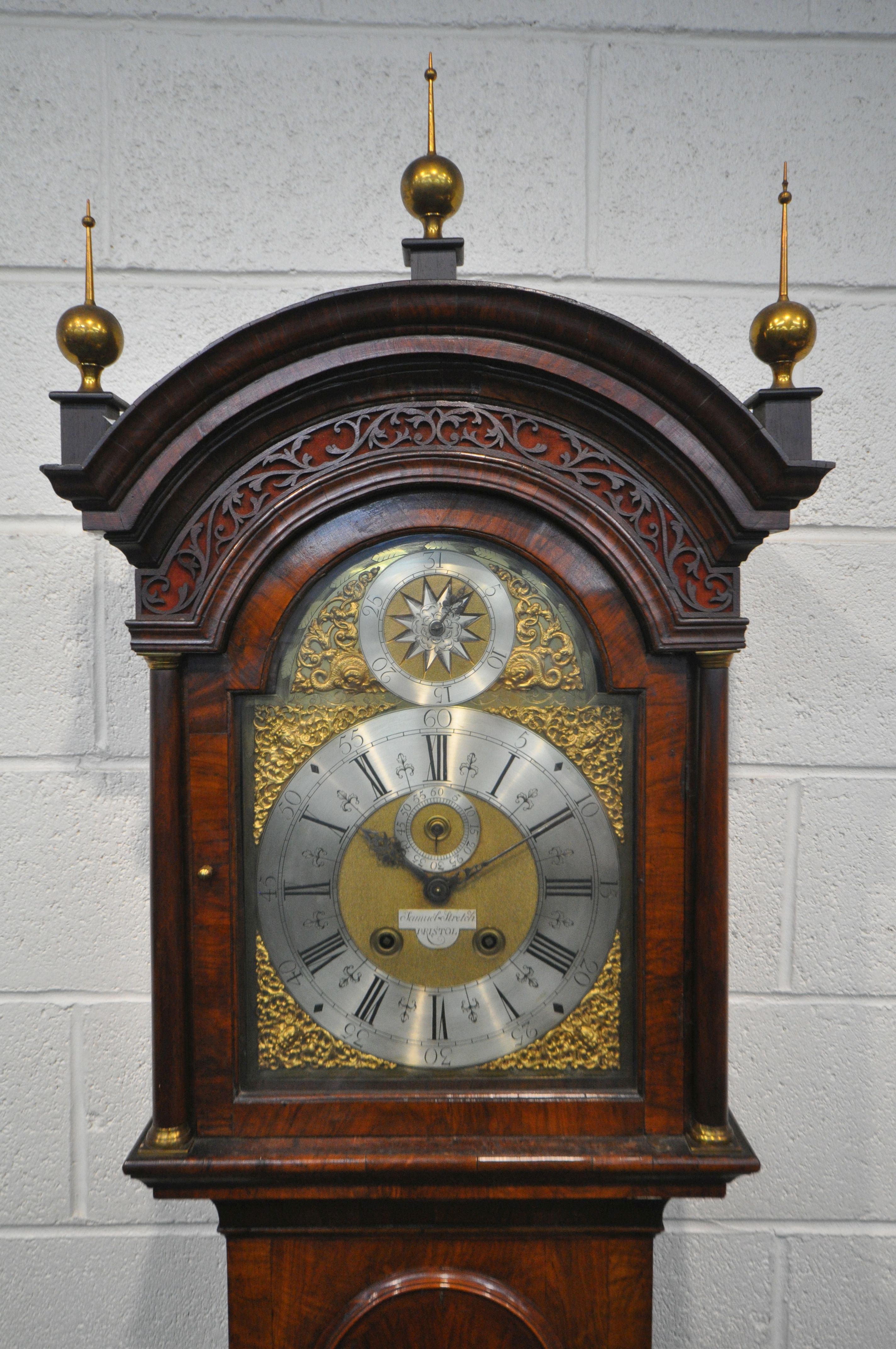 A GEORGE II WALNUT ONE-MONTH DURATION LONGCASE CLOCK, BY SAMUEL STRETCH OF BRISTOL, circa 1730, - Image 2 of 19