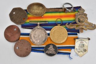 MEDALS AND TOKENS, to include a silver and tortoiseshell military brooch, hallmarked London,