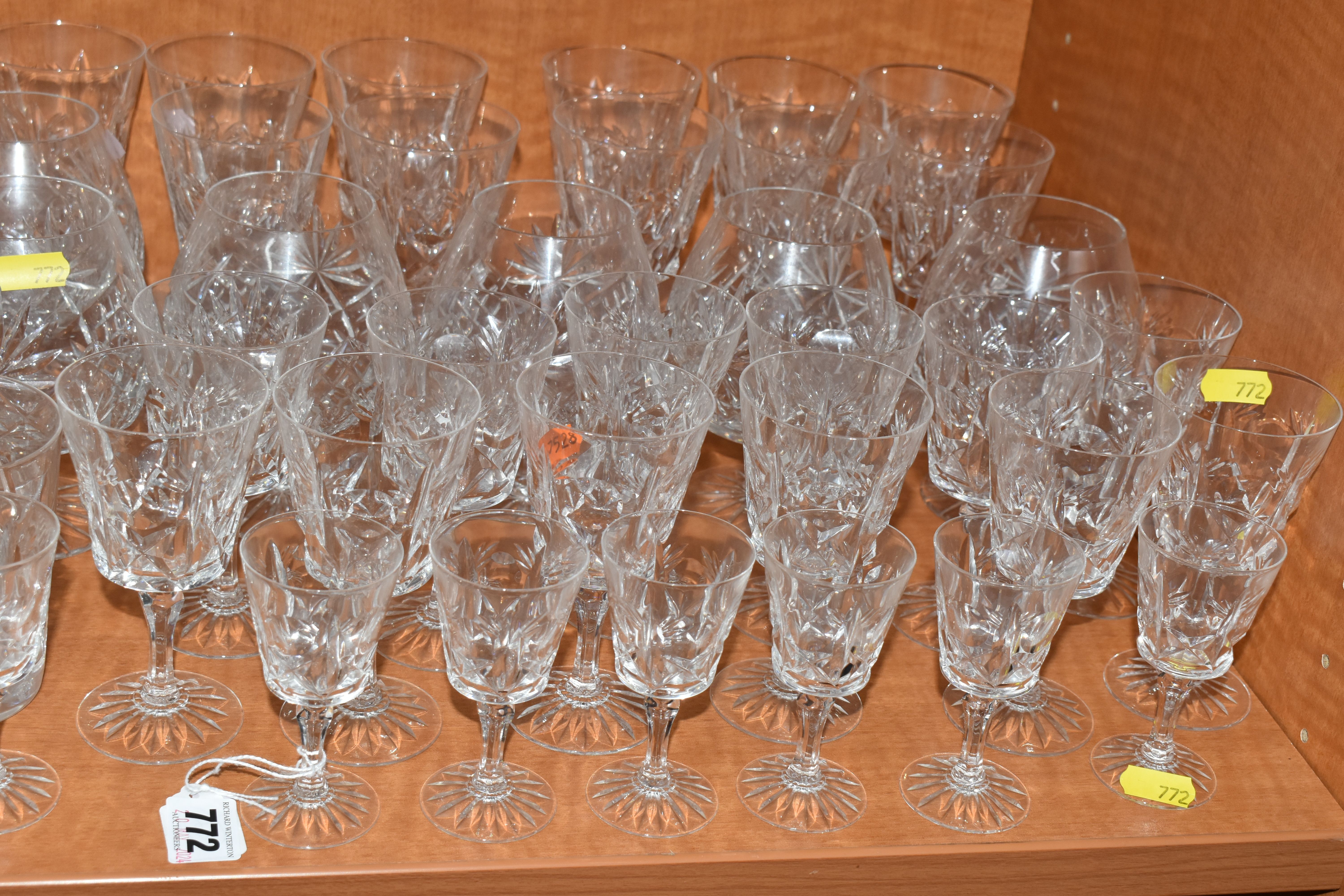 A COLLECTION OF ASSORTED DRINKING GLASSES. including a set of twelve champagne flutes, a set of - Image 3 of 7