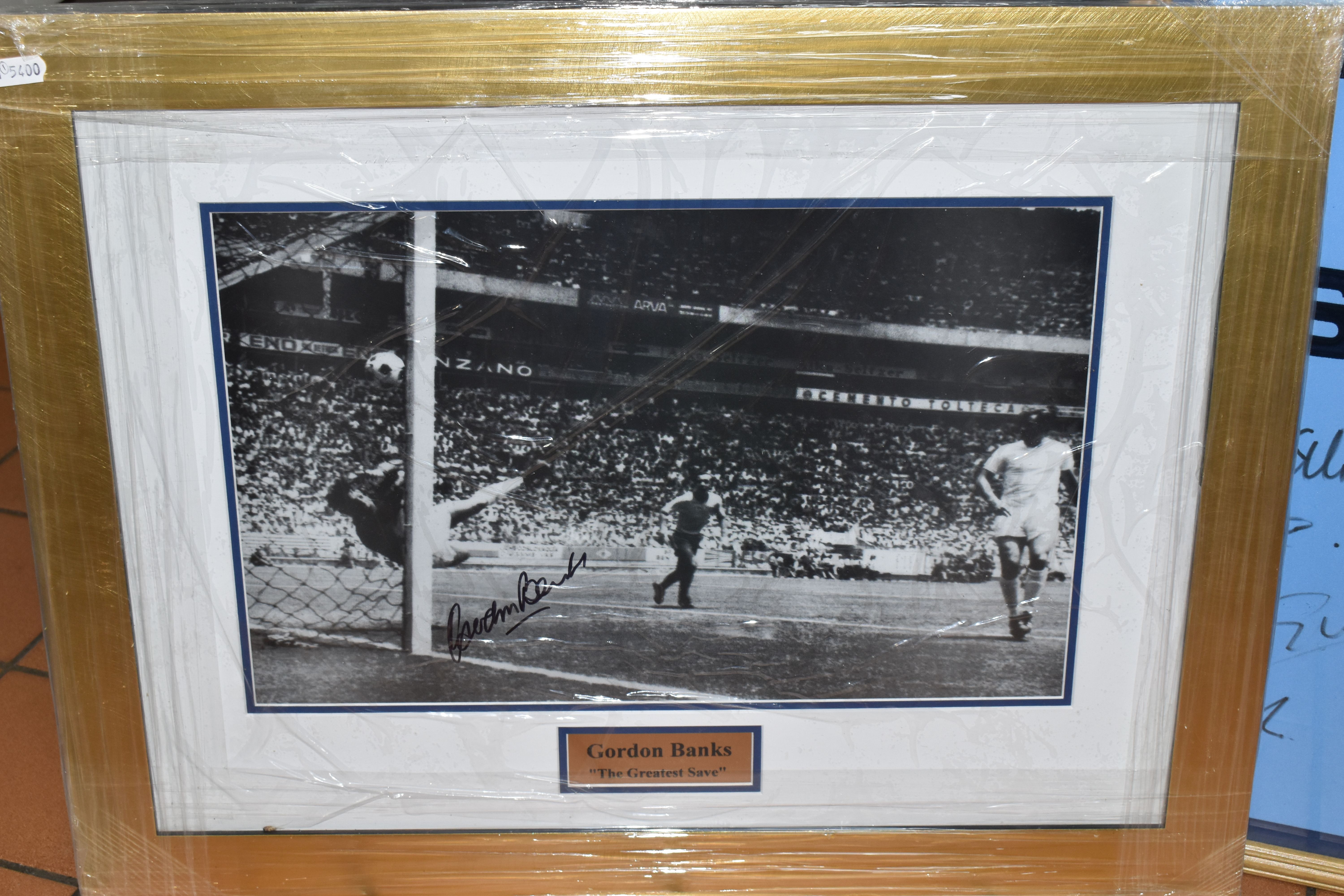 FOOTBALL MEMORABILIA, Five framed photographs comprising Gordon Banks 'The Greatest Save' signed - Image 3 of 4