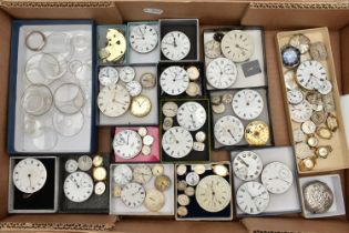 A BOX OF ASSORTED WATCH PARTS, to include a large selection of watch movements, names to include