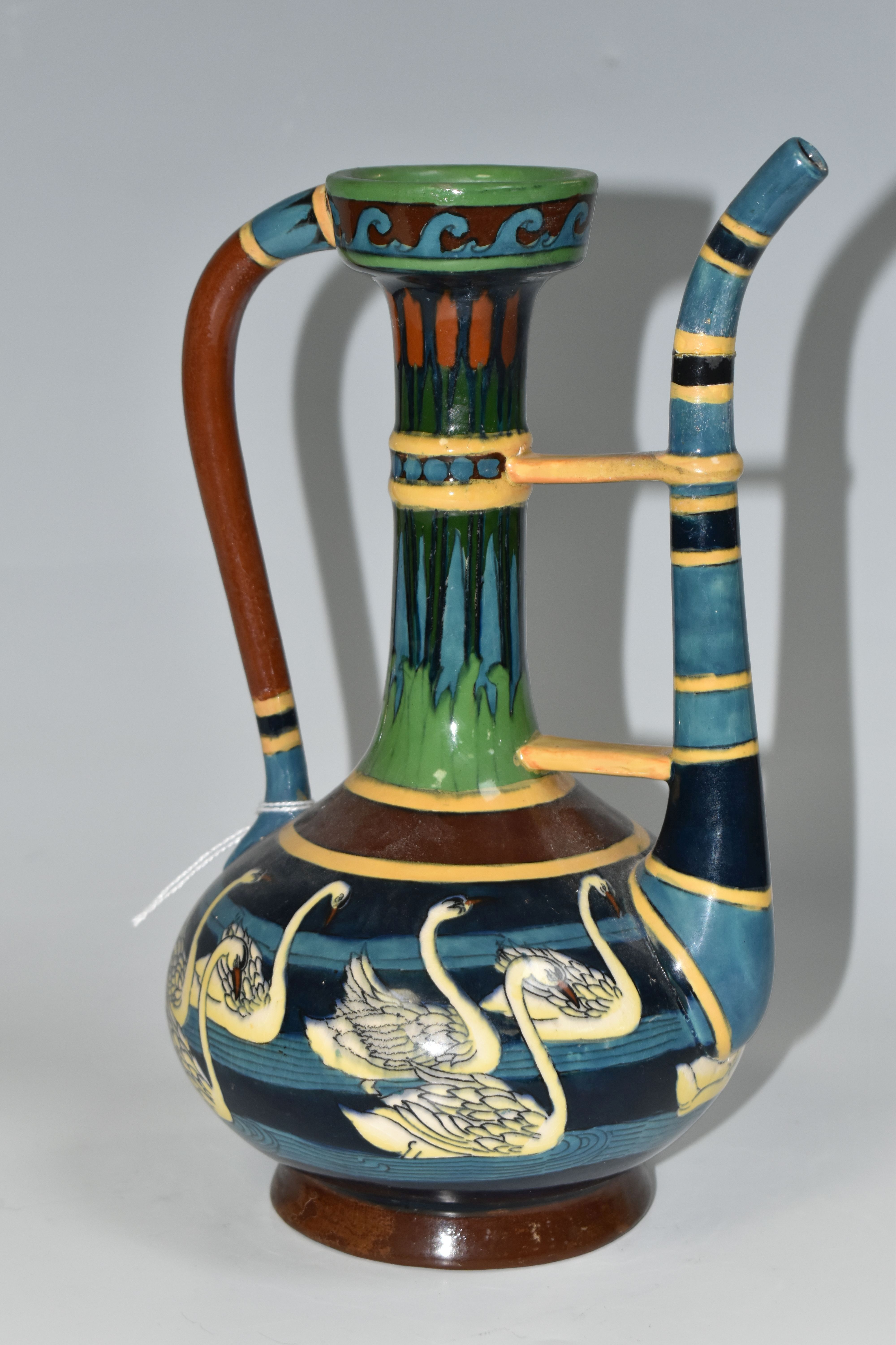 A WILEMAN & CO FOLEY 'INTARSIO' PERSIAN STYLE COFFEE POT, No. 3053, decorated with coloured bands, - Image 3 of 6