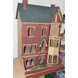 A LARGE MODERN WOODEN DOLLS HOUSE, modelled as a Victorian villa, a Sid Cooke kit which has been