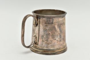 AN ELIZABETH II SILVER CUP, small cup with C scroll handle, hallmarked 'John Rose' Birmingham