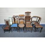 A QUANTITY OF CHAIRS, of various designs timbers, ages, styles and colours (condition report: some