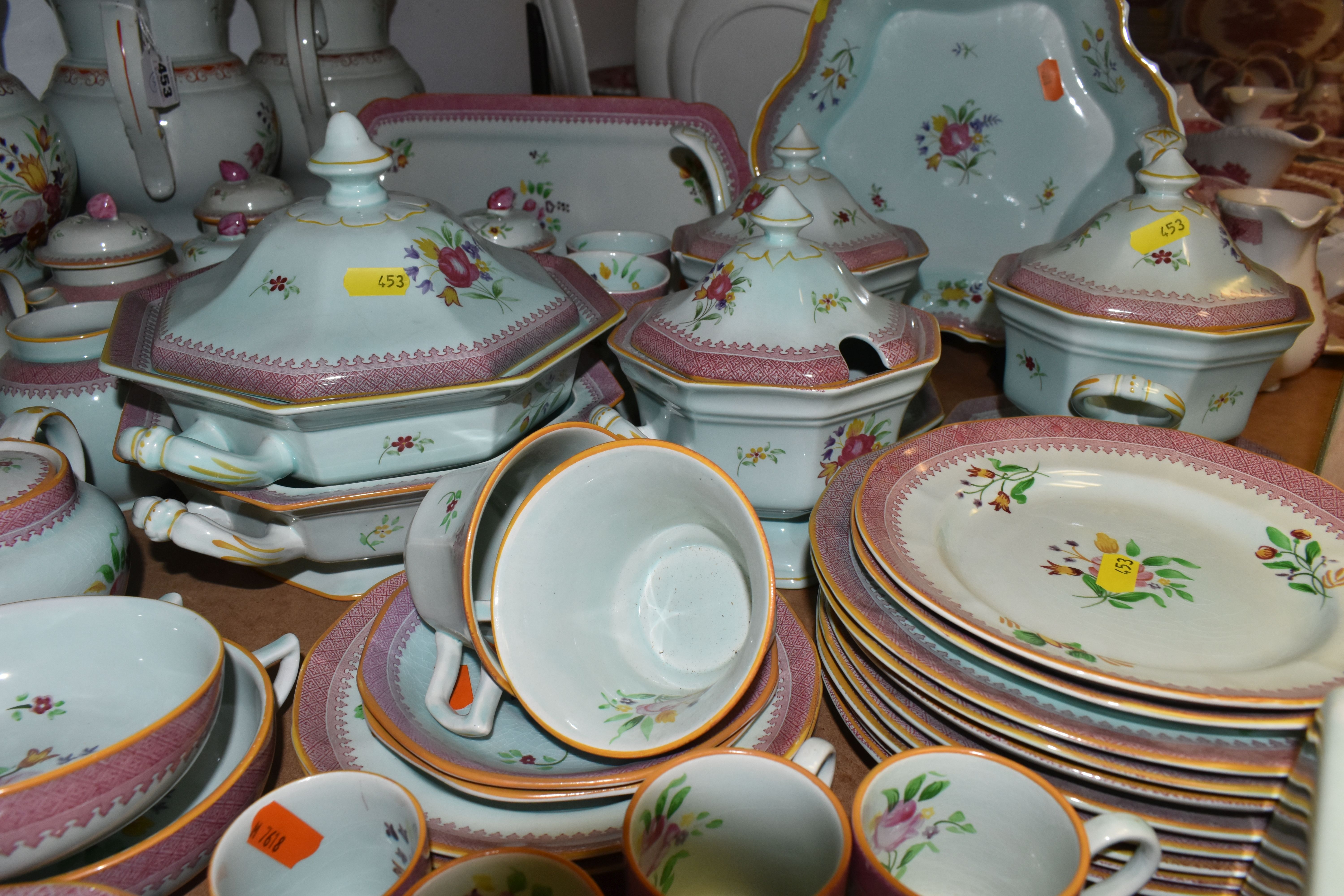 A LARGE ADAMS TEA AND DINNER SET IN HAND-PAINTED 'CALYX WARE' PATTERN to include coffee cups, - Image 6 of 6