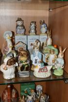 SIXTEEN ROYAL ALBERT BEATRIX POTTER FIGURES, comprising large Jemima Puddle Duck, height 15.5cm,