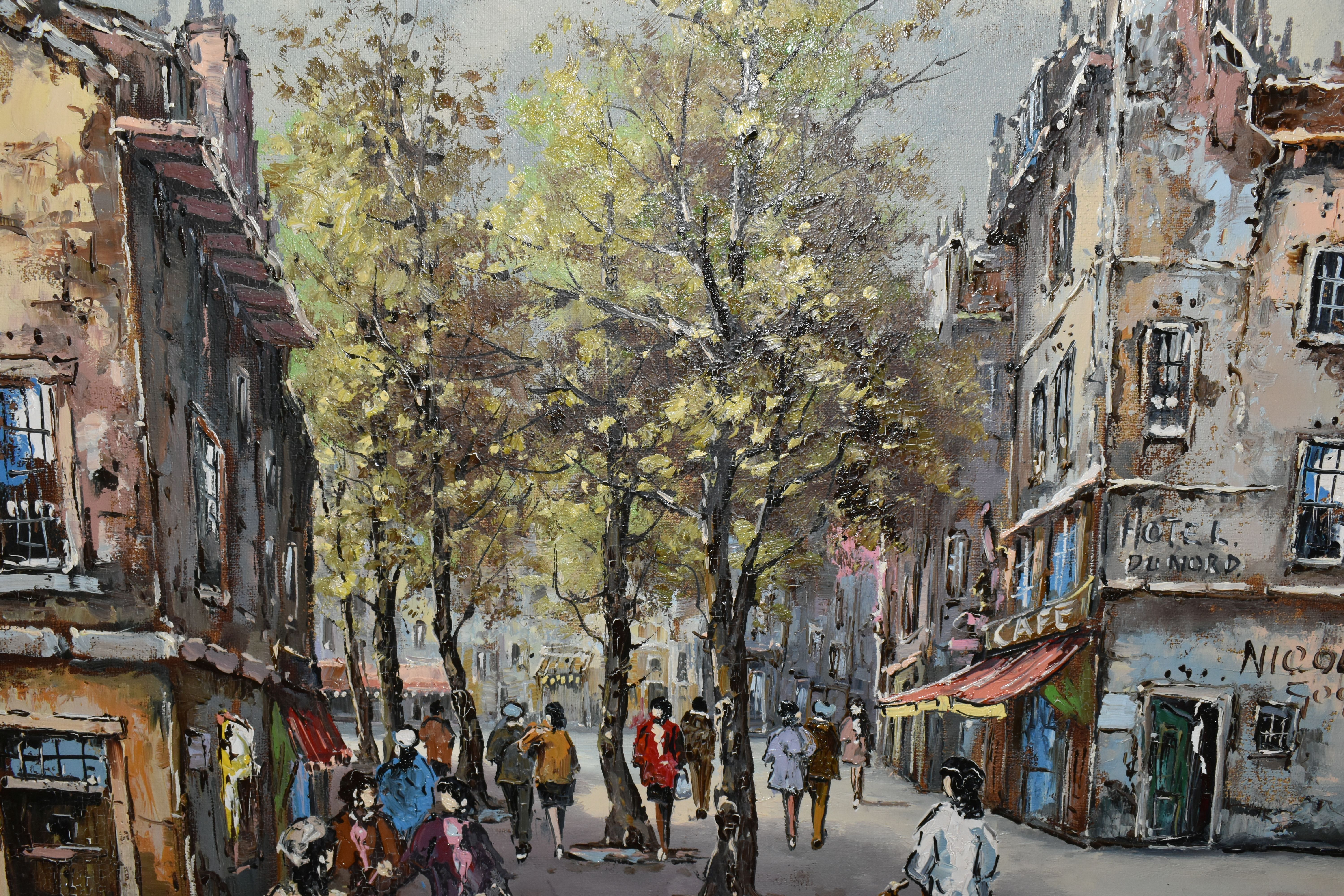 LOUIS CHARLES BASSET (20TH CENTURY) 'PARIS', A PARISIAN STREET SCENE, signed and titled lower right, - Bild 5 aus 6