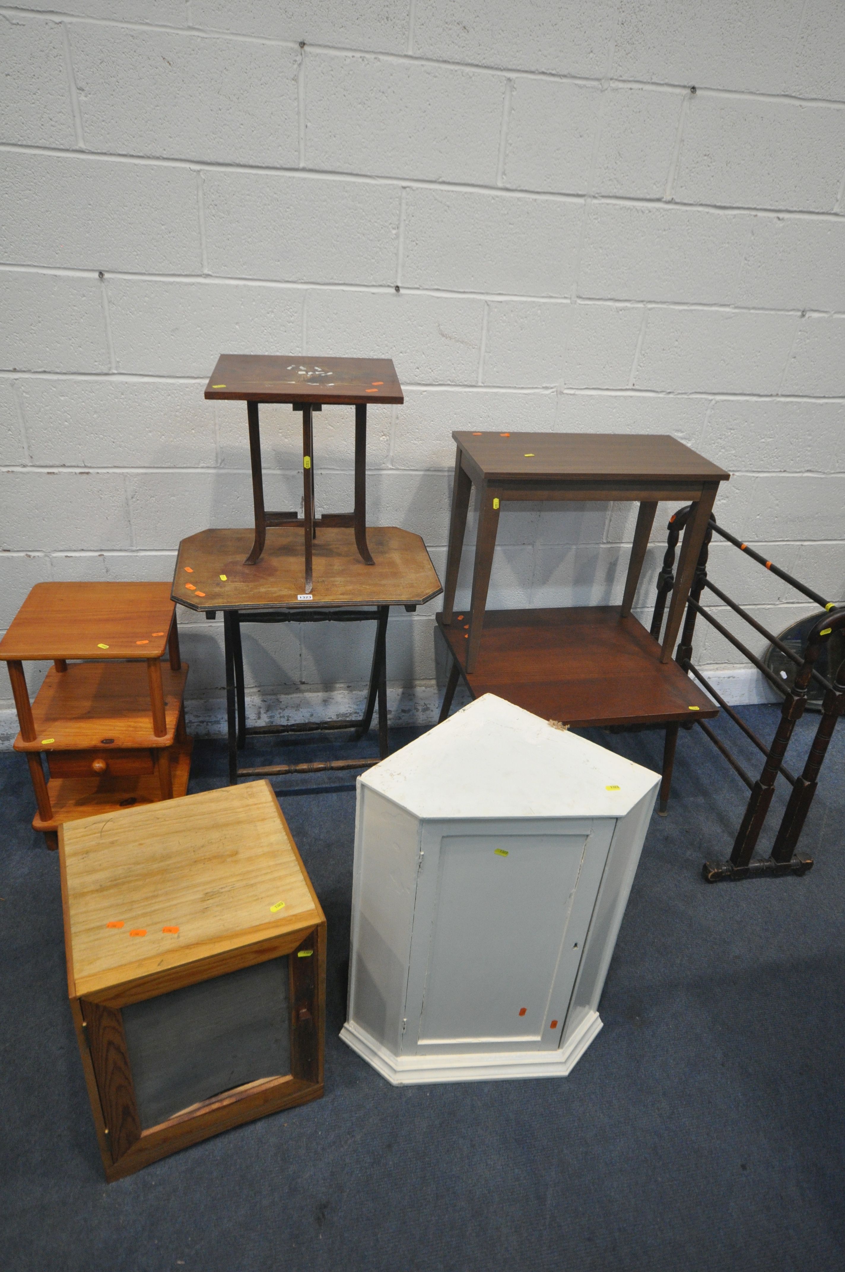 A SELECTION OF OCCASIONAL FURNITURE, to include a folding occasional table, a square table on