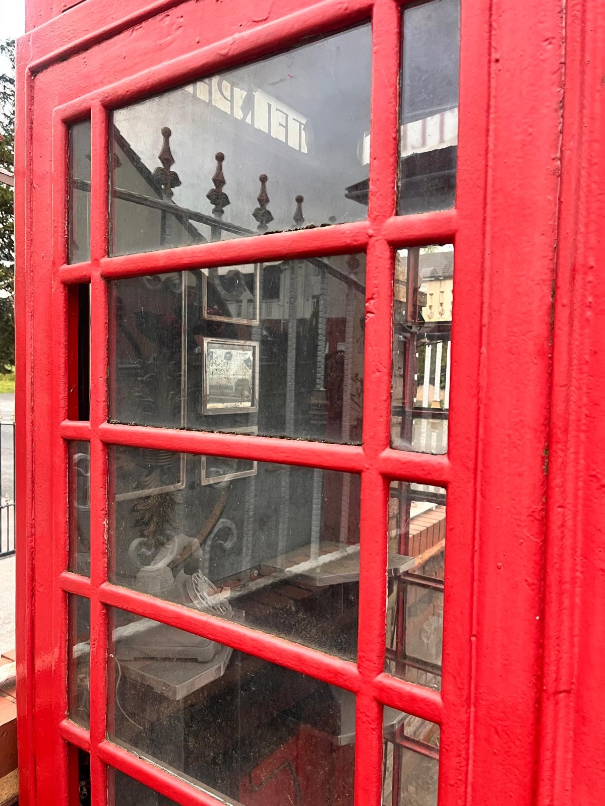 A RED K6 TELEPHONE BOX, the distinctive shape with a domed top, crown, and later fitted with Elvis - Image 11 of 11