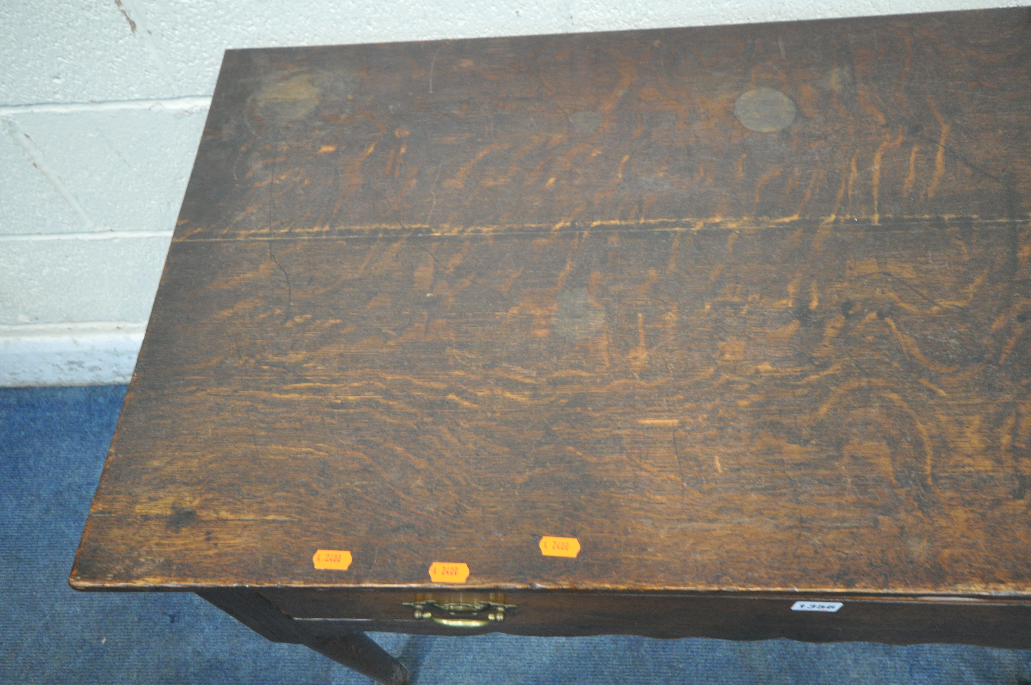 A GEORGIAN OAK SIDE TABLE, with a single frieze drawer, width 102cm x depth 54cm x height 73cm ( - Image 2 of 5