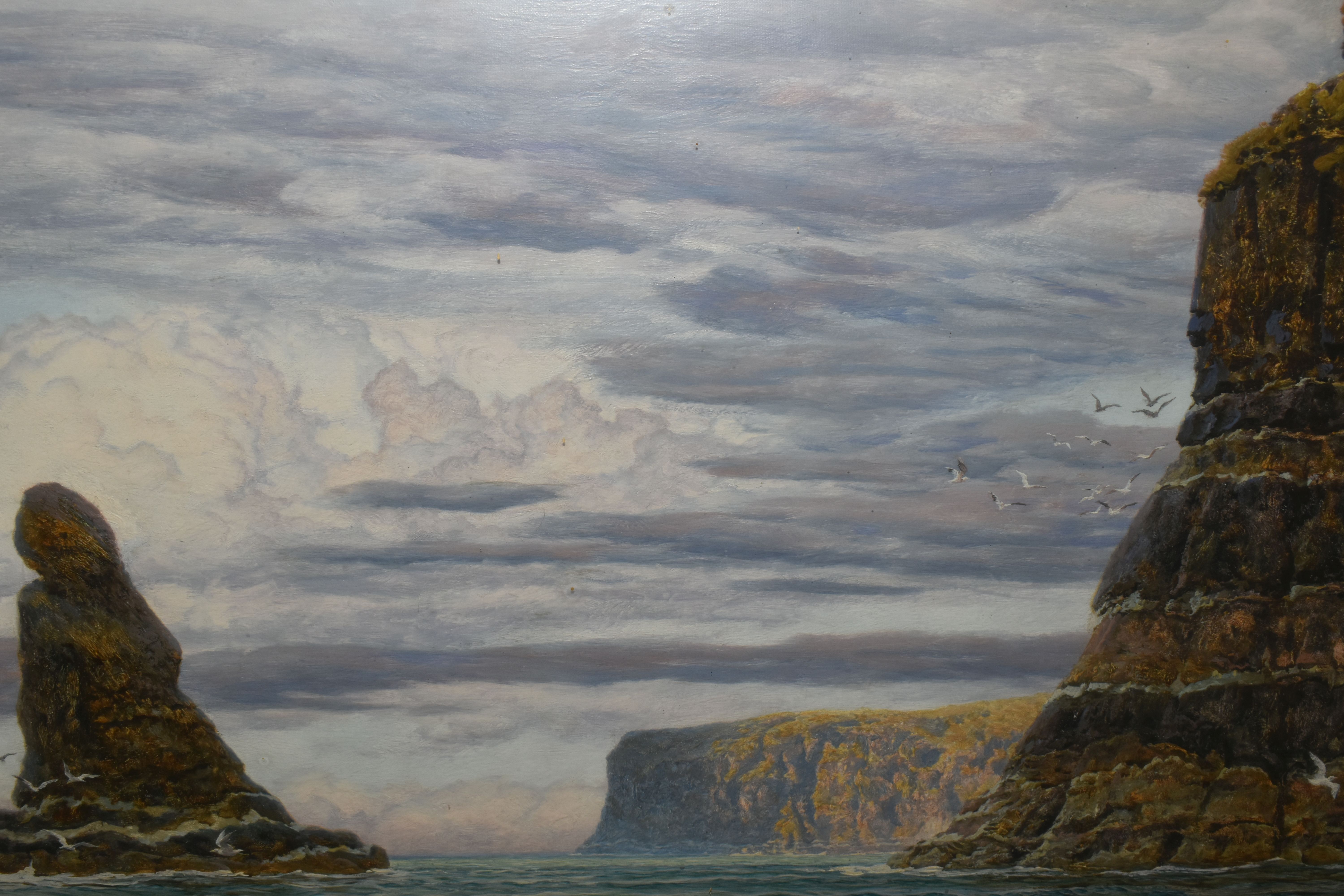 JOHN BRETT ARA (BRITISH 1831-1902) 'MacLeod’s Maidens, Skye', oil on canvas, signed and dated 1884 - Image 16 of 29