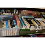 FIVE BOXES AND LOOSE BOOKS containing over 130 miscellaneous titles in hardback and paperback