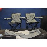 A PAIR OF NATIONAL TRUST FOLDING CAMPING CHAIRS with carry cases (2)