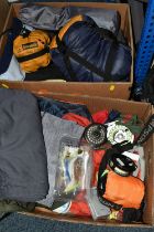 A QUANTITY OF FLY FISHING EQUIPMENT AND CAMPING EQUIPMENT ETC, rods comprise a Hardy two piece Jet
