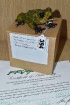A LIMITED EDITION BRONZE 'FROGMAN' SCULPTURE BY TIM COTTERILL, sculpture named Prince Charming, hand