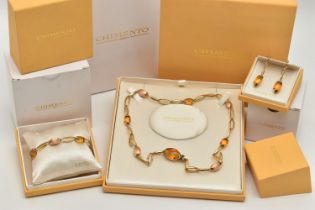 A THREE PIECE 'CHIMENTO' 'ACCORDI' SUITE OF JEWELLERY, to include a boxed necklace, designed as oval