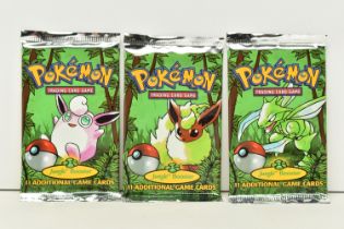 POKEMON JUNGLE BOOSTER PACK ART SET, includes sealed Scyther, Eevee and Wigglytuff booster packs