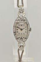 A MID CENTURY LADIES 'HAMILTON WATCH COMPANY' DIAMOND COCKTAIL WRISTWATCH, hand wound movement,