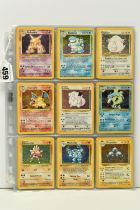 COMPLETE POKEMON BASE SET, condition ranges from moderately played to excellent, includes an