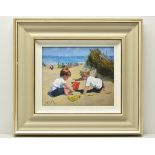 SHERREE VALENTINE DAINES (BRITISH 1959) 'PLAYING AMONGST THE DUNES', a signed limited edition