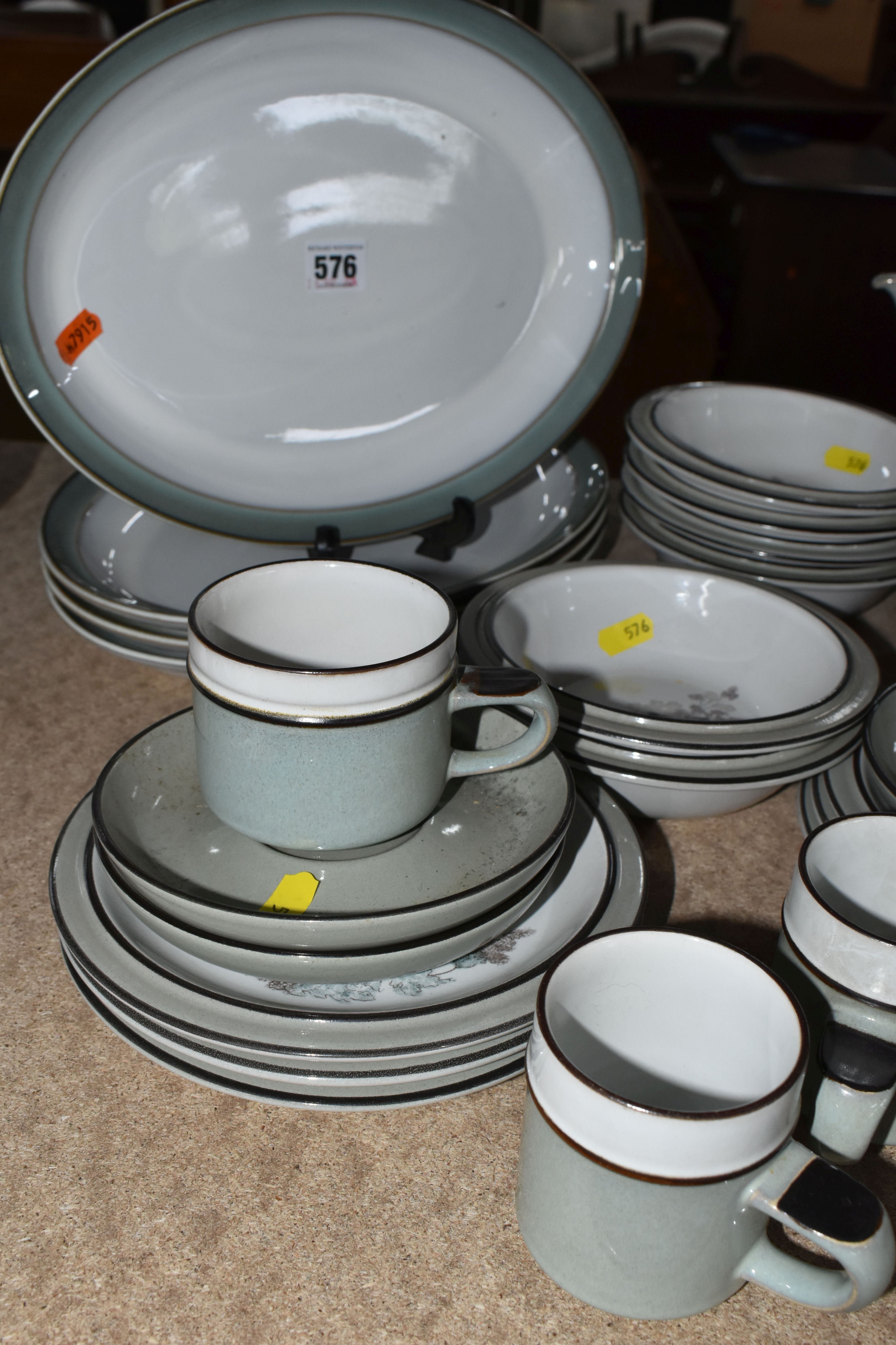 A DENBY 'ROMANCE' PATTERN PART DINNER SERVICE, fifty-five pieces, comprising tea pot, milk jug, - Image 4 of 5