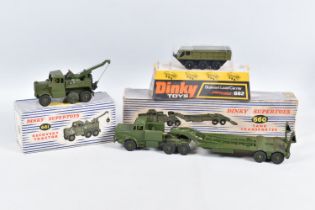 TWO BOXED DINKY SUPERTOYS MILITARY VEHICLES, Thornycroft Mighty Antar Tank Transporter, No.660 and