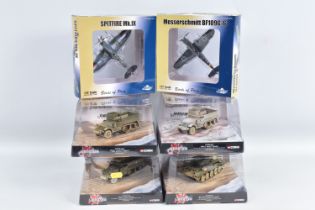 FOUR BOXED CORGI CLASSICS WWII LEGENDS MILITARY VEHICLES, D-Day Landings M3A 1 Half-Track, No.