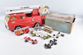 A SMALL QUANTITY OF UNBOXED AND ASSORTED PLAYWORN DIECAST VEHICLES, to include Dinky Toys Eagle