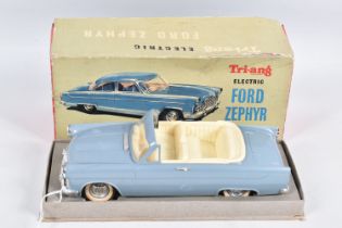 A BOXED TRI-ANG PLASTIC BATTERY OPERATED ELECTRIC FORD ZEPHYR CONVERTIBLE, not tested, 1/20 scale,