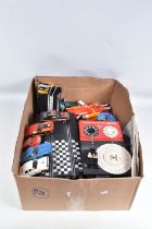 A QUANTITY OF UNBOXED AND ASSORTED SCALEXTRIC ITEMS, assorted cars to include Ford Escort RS1600,