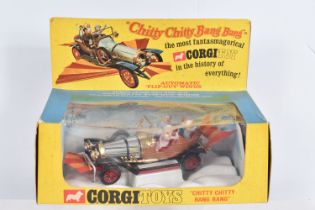 A BOXED CORGI TOYS CHITTY CHITTY BANG BANG CAR, No.266, complete with all four figures, front and