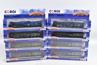 EIGHT BOXED DIECAST 1/120 SCALE CORGI RAIL LEGENDS MODELS TRAINS, to include models ST97703,