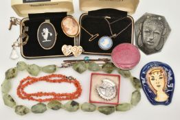 A COLLECTION OF EARLY 20TH CENTURY TO MODERN JEWELLERY, to include a late Victorian silver foliate