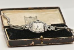 A MID CENTURY LADIES 'HAMILTON WATCH COMPANY' DIAMOND COCKTAIL WRISTWATCH, hand wound movement,