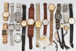 A BAG OF ASSORTED WRISWATCHES, to include a gents 'Seiko Selfdater' DualShock stainless steel watch,