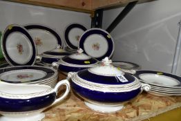 A QUANTITY OF CROWN DUCAL DINNERWARE to include three covered tureens, two sauce boats, ten dinner