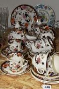 A GROUP OF MASON'S 'MANDALAY' PATTERN TEAWARE, comprising six dinner plates, one cake plate,