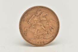 A FULL GOLD SOVEREIGN COIN DEPICTING VICTORIA MELBOURNE MINT, dated 1888 ,22ct gold (Slight Ware),
