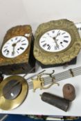 TWO FRENCH COMPTOISE CLOCKS, comprising a Vallade Fils a Angouleme clock with enamel dial and